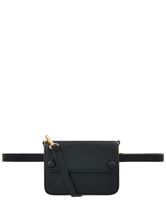 Faux Leather Belt Bag Black