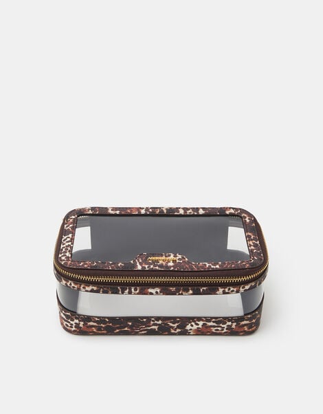 Animal Print Clear Make Up Bag, , large