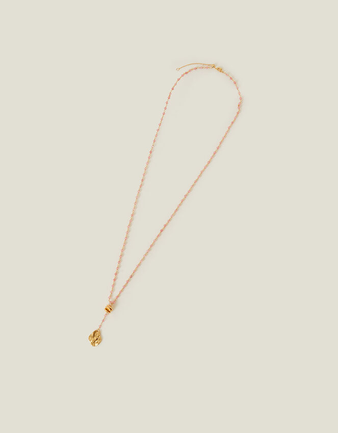 14ct Gold-Plated Rose Quartz Necklace, , large