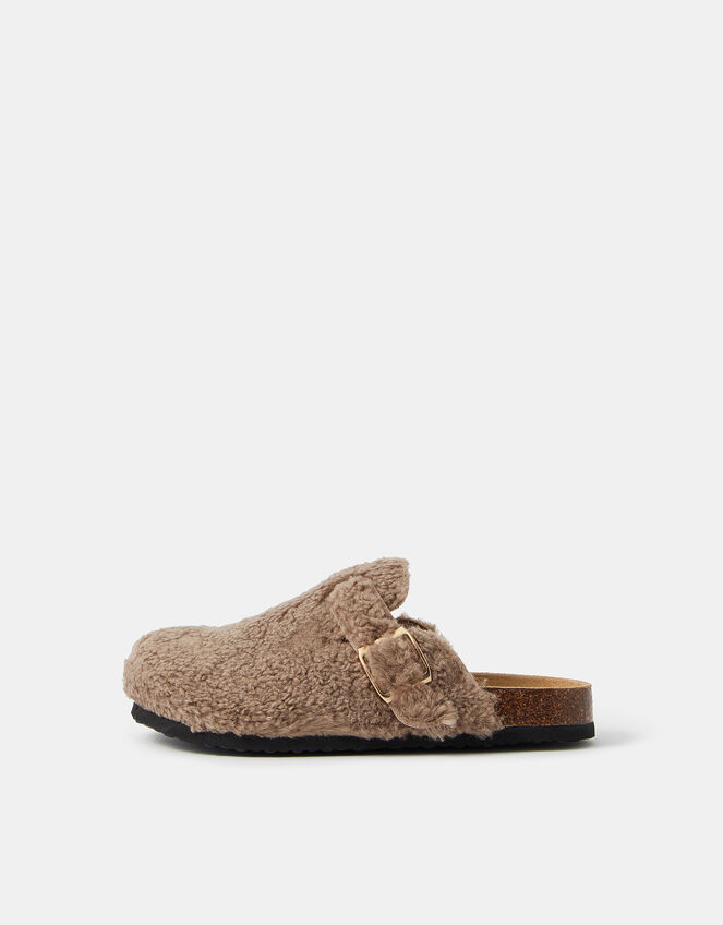 Borg Clog Slippers, Natural (NATURAL), large