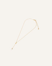 14ct Gold-Plated Pearl Y-Chain Necklace, , large
