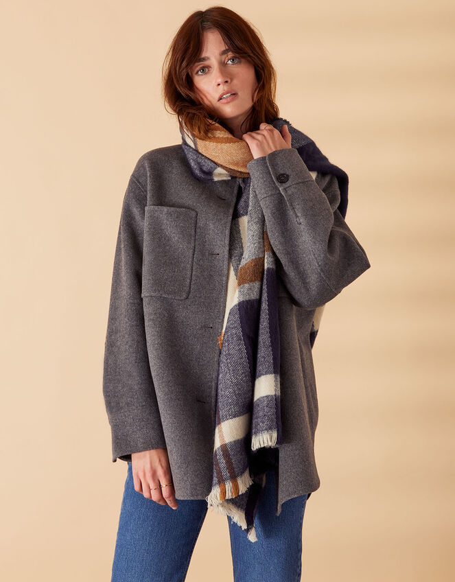 Check Blanket Scarf, , large