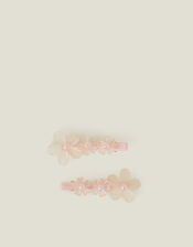 2-Pack Gem Flower Clips, Pink (PINK), large