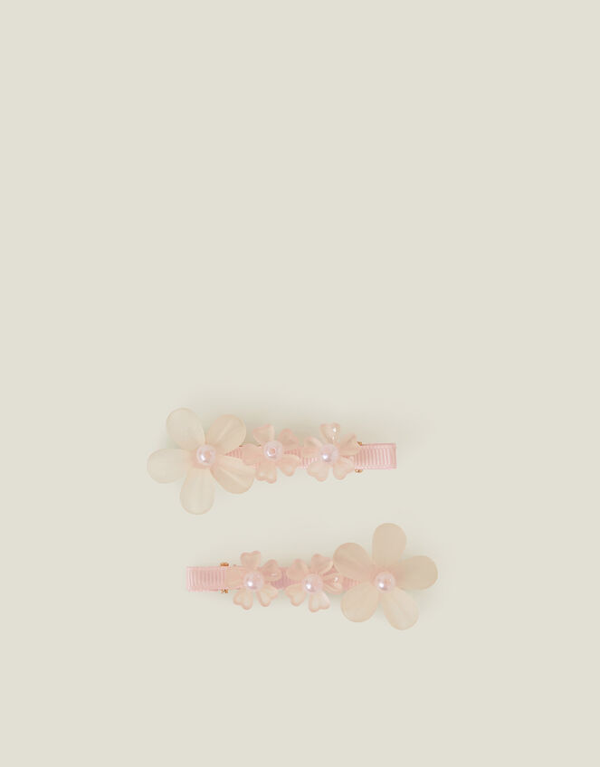 2-Pack Gem Flower Clips, Pink (PINK), large