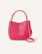 Contrast Pipe Handheld Bag, Pink (PINK), large