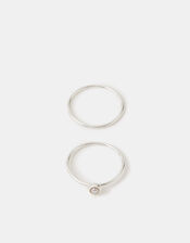 2-Pack Sterling Silver Rings, Silver (ST SILVER), large