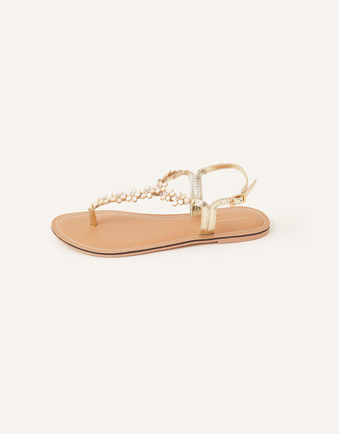 Pearl Flower Embellished Sandals, Cream (PEARL), large