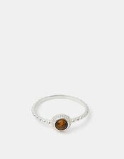 Sterling Silver Healing Stone Ring, Brown (BROWN), large