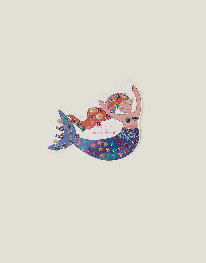 Girls Mermaid Stick-On Earrings, , large