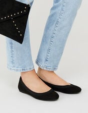 Elasticated Ballerina Flats, Black (BLACK), large