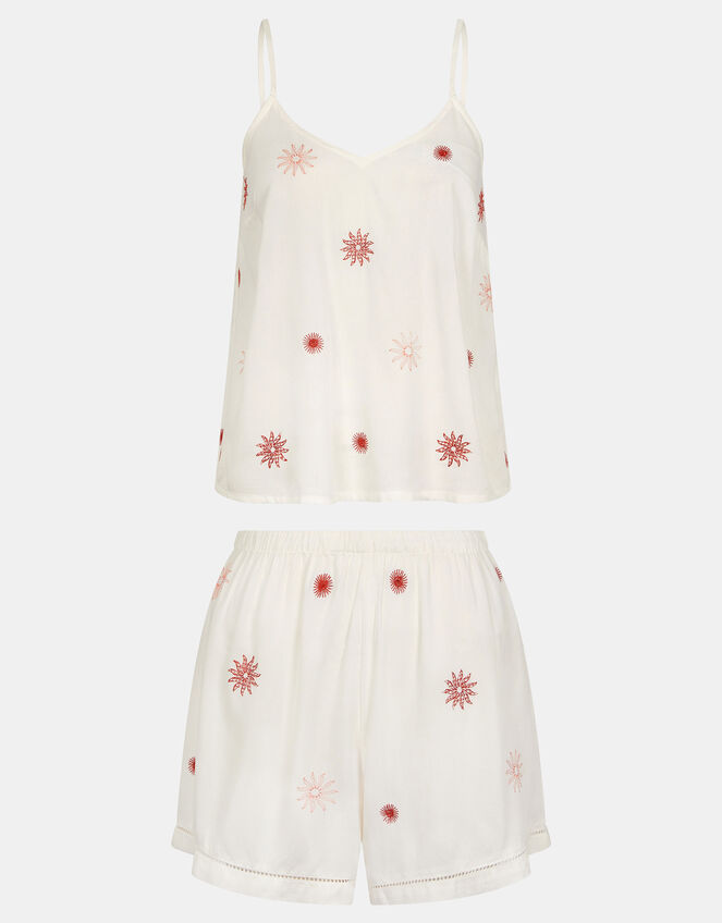 Sun Embroidered Short Pyjamas Set, Ivory (IVORY), large