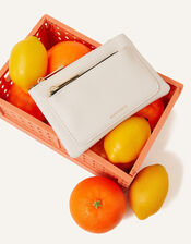 Double Zip Coin Purse, Cream (CREAM), large