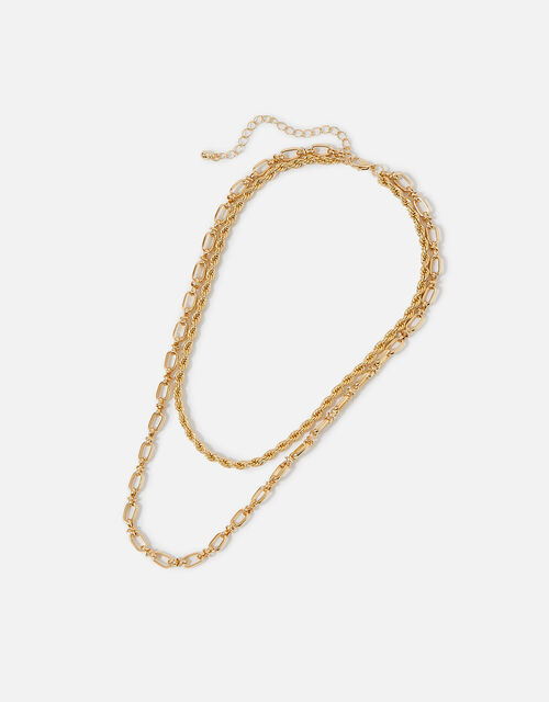Seascape Twisted Link Chain Layered Necklace, , large