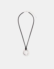 Organic Pendant Cord Necklace, Silver (SILVER), large