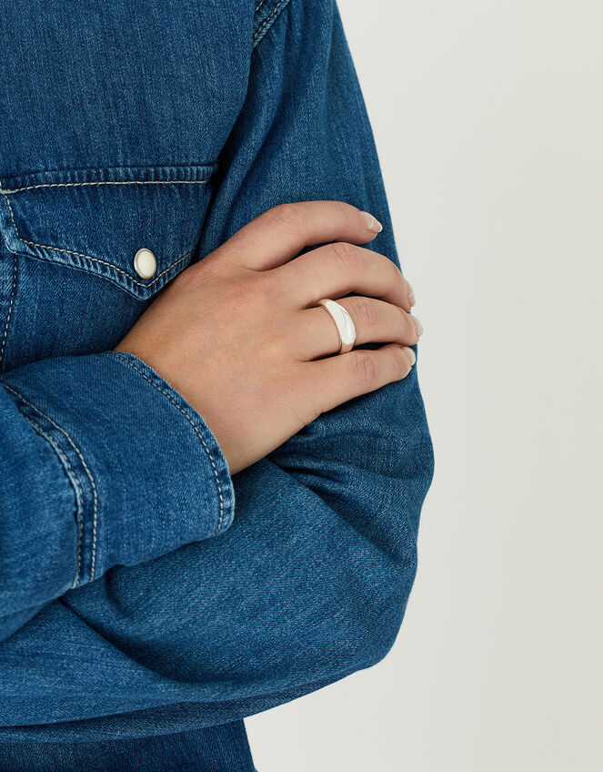 Reconnected Round Edge Band Ring, Silver (SILVER), large