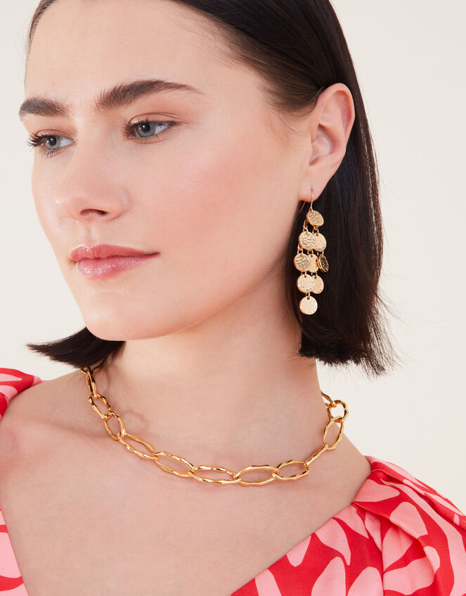 Textured Disc Statement Earrings, , large