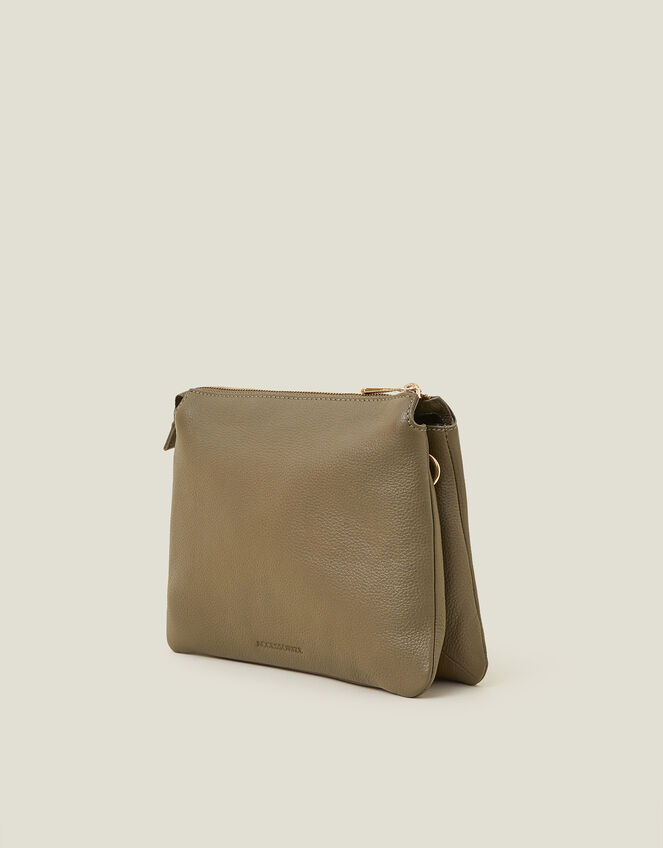 Double Pouch Leather Cross-Body Bag, , large