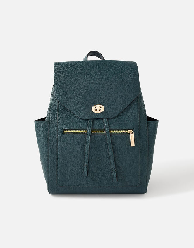 Drawstring Twist-Lock Backpack, Teal (TEAL), large