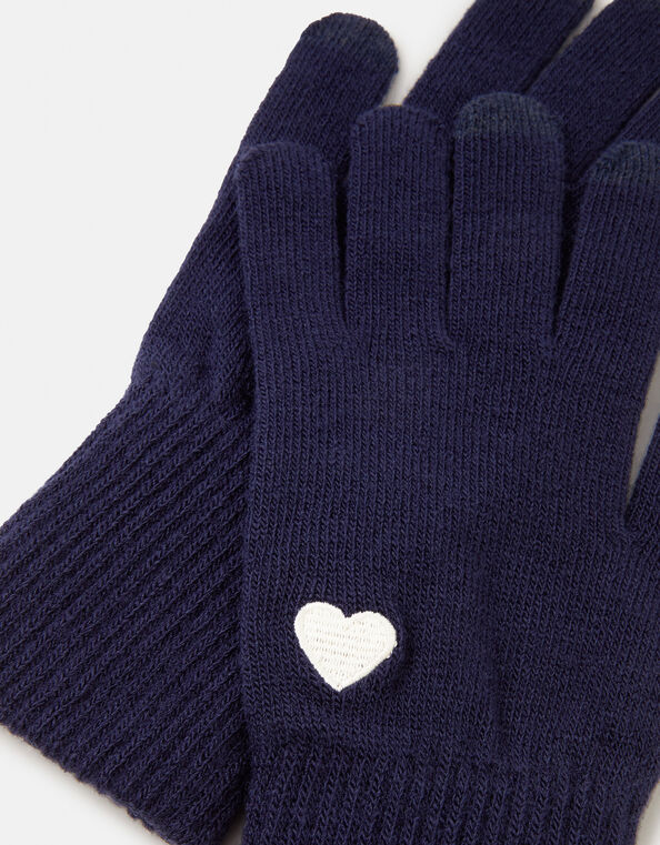 Plain Heart Touch Screen Gloves, , large