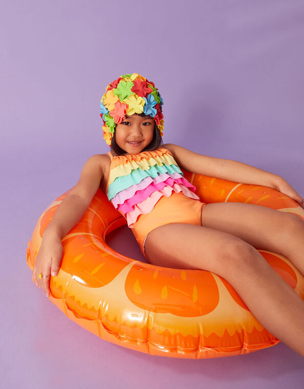 Girls Ruffle Swimsuit, Multi (BRIGHTS-MULTI), large
