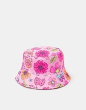 Girls Floral Print Bucket Hat, Multi (PASTEL MULTI), large