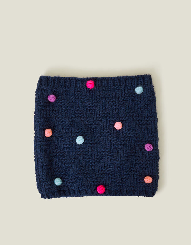 Girls Pom Pom Knit Snood, , large