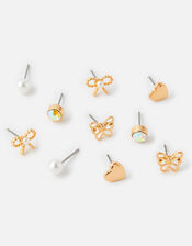 Heart and Butterfly Stud Earring Set, , large