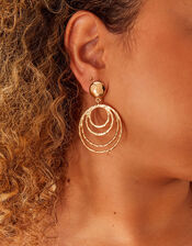 Textured Concentric Circle Statement Earrings, , large