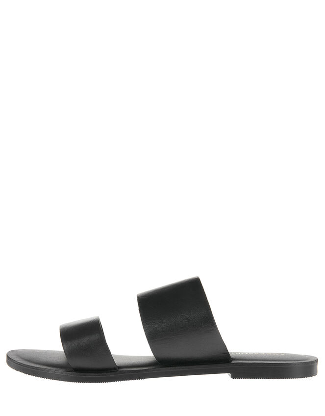 Wide Strap Mule Sandals, Black (BLACK), large