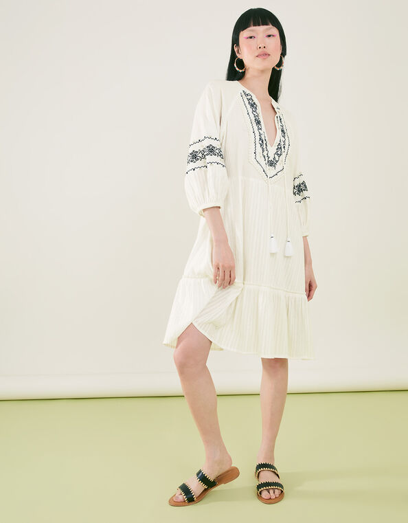 Embroidered Dress Ivory, Ivory (IVORY), large