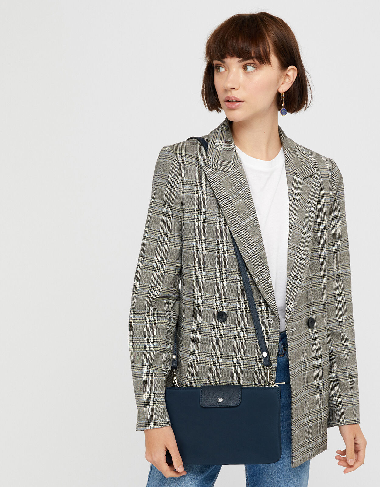 Navy nylon outlet crossbody bag