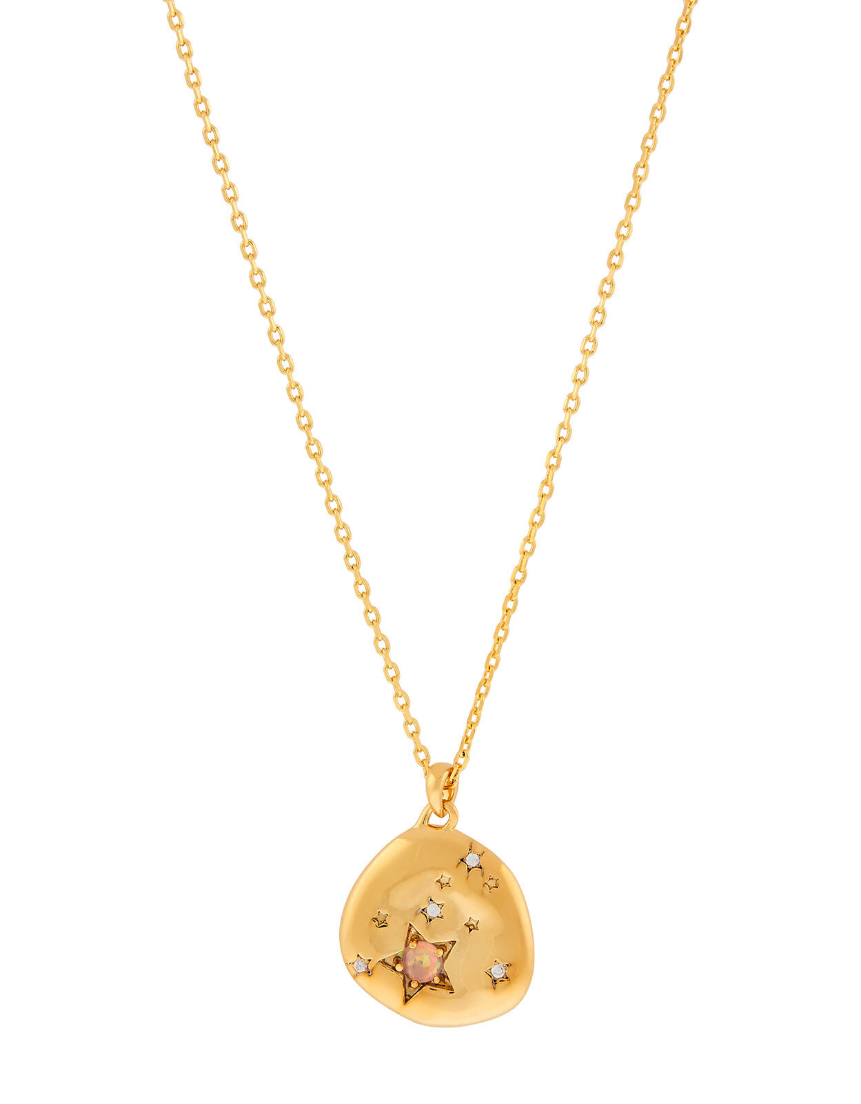 Gold-Plated Opal Zodiac Necklace - Leo 