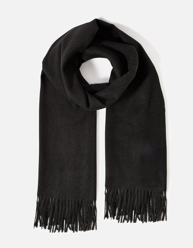 Super-Soft Blanket Scarf Black, , large