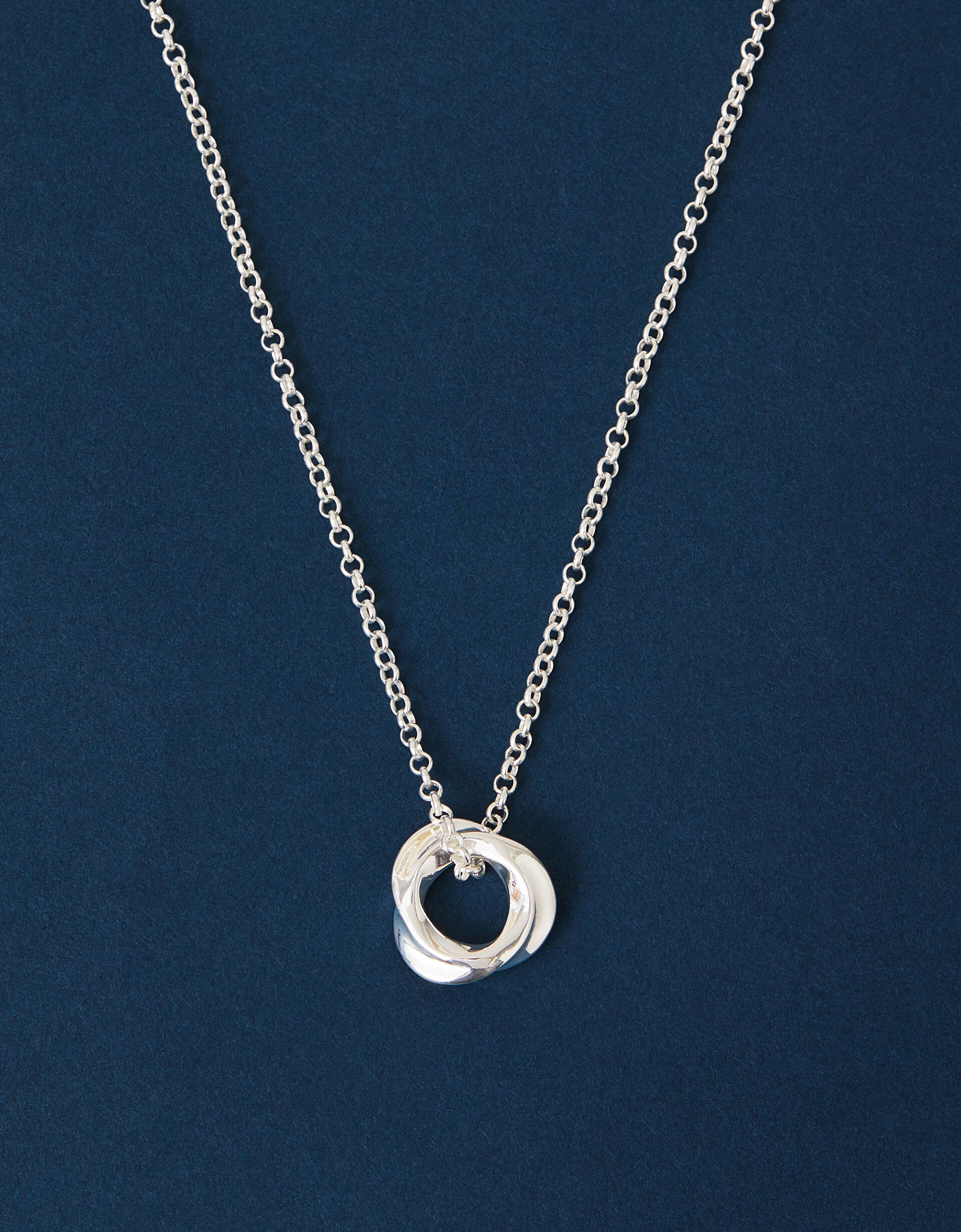 Sterling Silver-Plated Chunky Pendant Necklace | Sterling