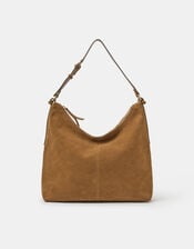 Slouchy Suede Shoulder Bag, , large
