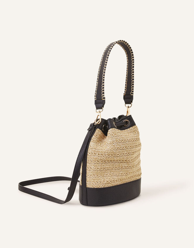 Raffia Mini Duffle Bag, , large