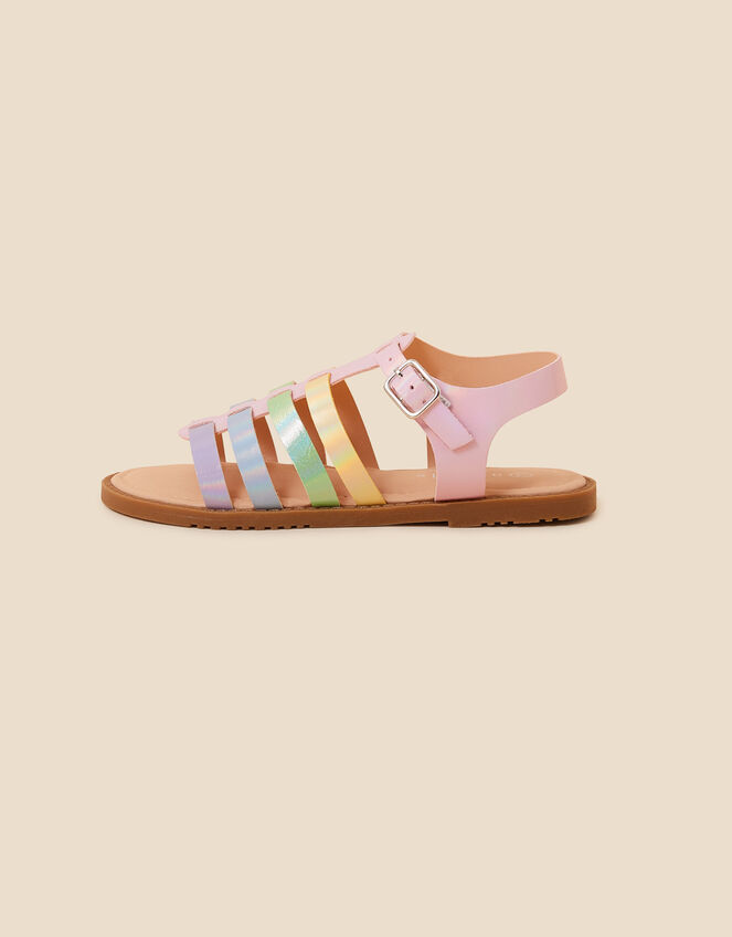 Kids Pastel Strap Gladiator Sandals, Multi (PASTEL-MULTI), large
