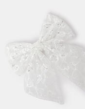 Girls Sequin Mesh Bow Barrette Hair Clip, , large