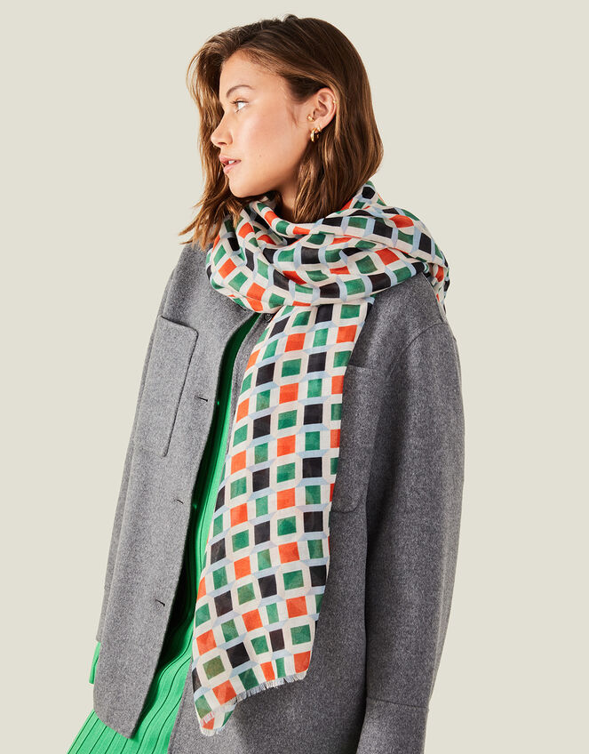 Tile Print Scarf, , large