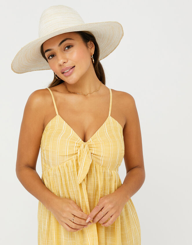 Tie Front Striped Dress, Yellow (YELLOW), large