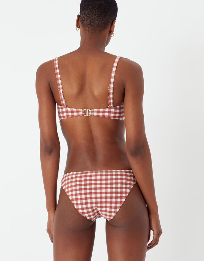 Gingham Bikini Briefs, Orange (RUST), large