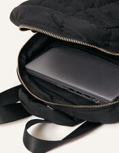 Quilted Nylon Laptop Backpack, , large