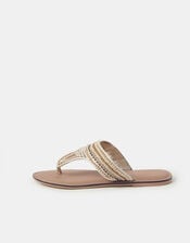 Embellished Flip Flops, Gold (GOLD), large