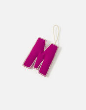 Embellished Initial Hanging Decoration, Pink (FUCHSIA), large