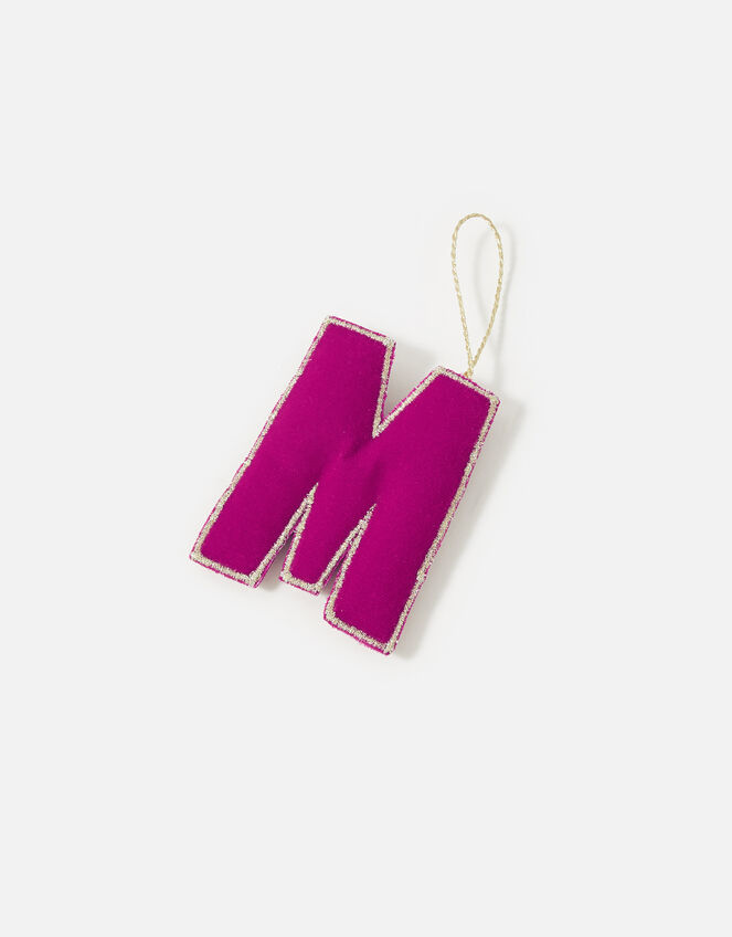 Embellished Initial Hanging Decoration, Pink (FUCHSIA), large