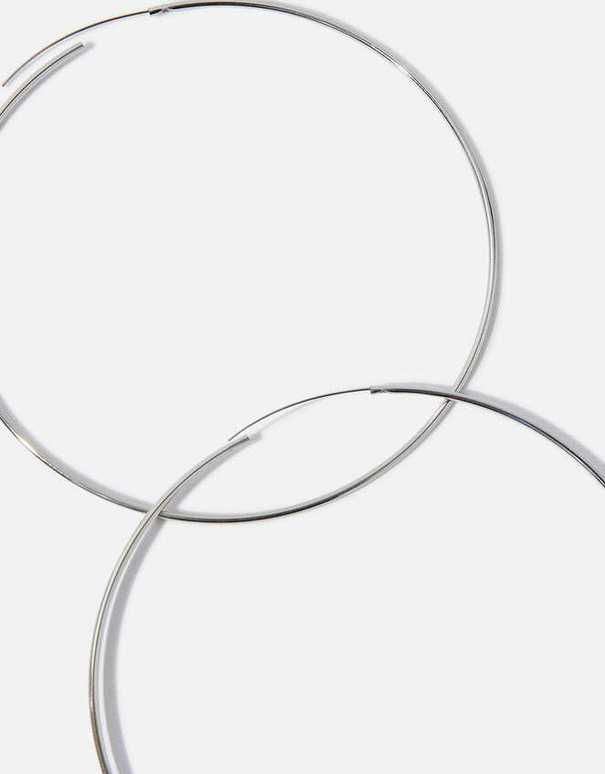 Platinum-Plated Extra Large Hoop Earrings, , large