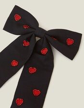 Heart Bow Barrette Hair Clip, , large