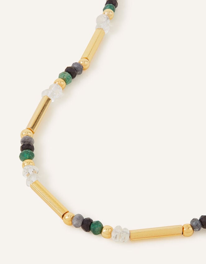 14ct Gold-Plated Mixed Stone Necklace, , large