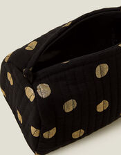Quilted Polka Dot Medium Washbag, , large