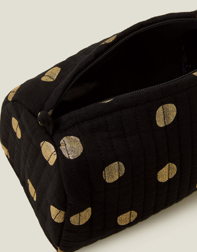 Quilted Polka Dot Medium Washbag, , large